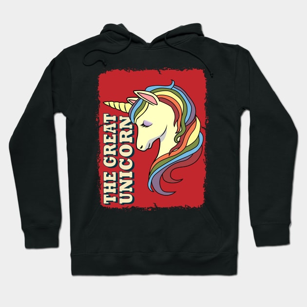 Colorful Vintage Unicorn Hoodie by mounier